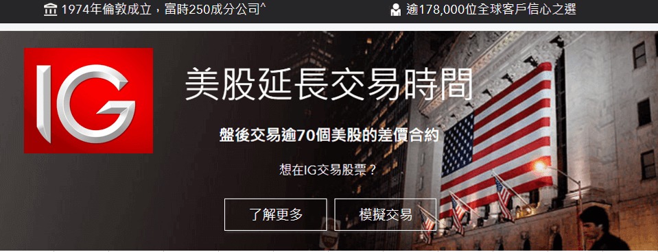 IG Markets美股交易時間和盤前盤後交易