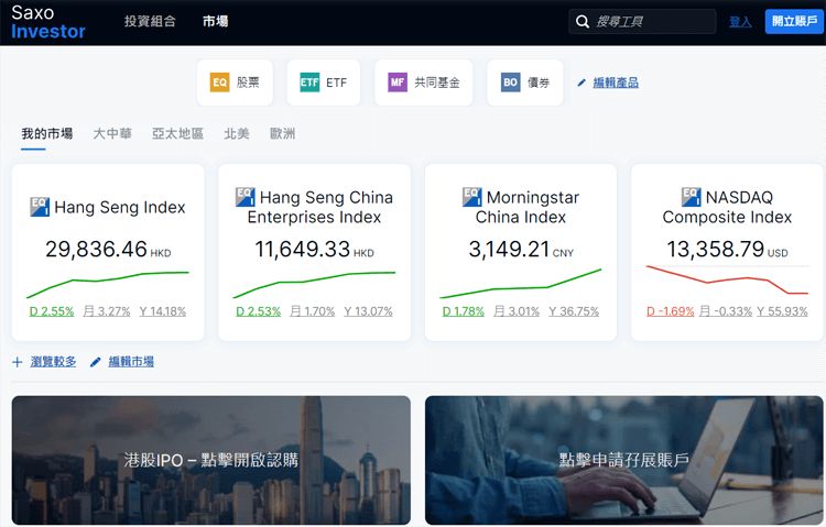 盛寶金融SaxoInvestor特色功能介紹