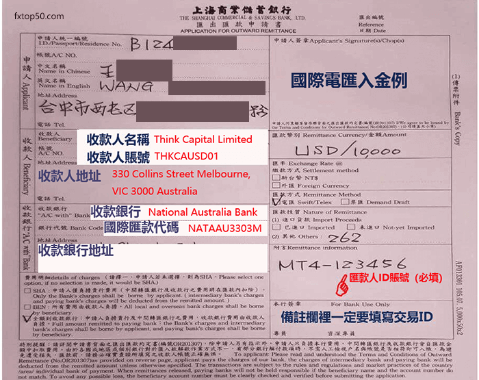 外匯平電匯入金